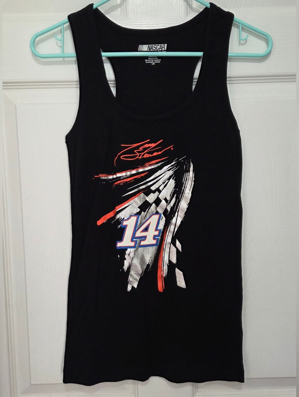 NASCAR Womens Tony Stewart Black Racerback Tank Top Size Large